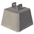 concrete deck block with metal bracket|12x8x12 concrete deck.